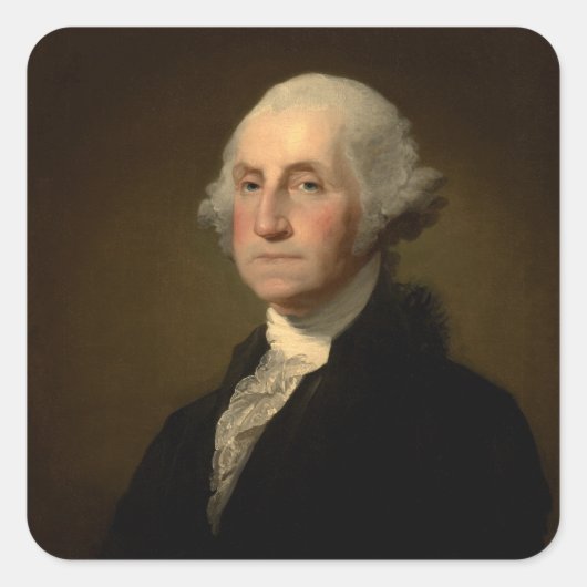 US President George Washington Vierkante Sticker (Voorkant)