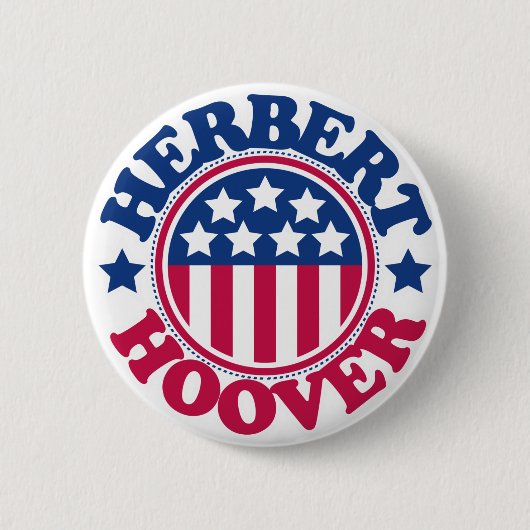 US President Herbert Hoover Ronde Button 5,7 Cm (Voorkant)
