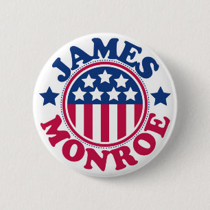 US President James Monroe Ronde Button 5,7 Cm