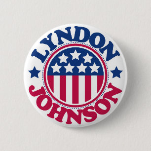 US President Lyndon Johnson Ronde Button 5,7 Cm