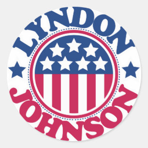 US President Lyndon Johnson Ronde Sticker