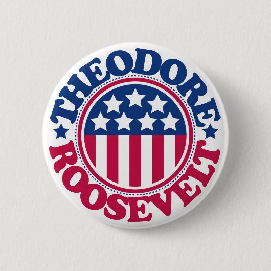 US President Theodore Roosevelt Ronde Button 5,7 Cm (Voorkant)