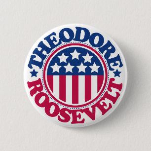 US President Theodore Roosevelt Ronde Button 5,7 Cm