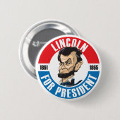US Presidenten Campaign Button: #16 Lincoln Ronde Button 5,7 Cm (Voorkant /achterkant)