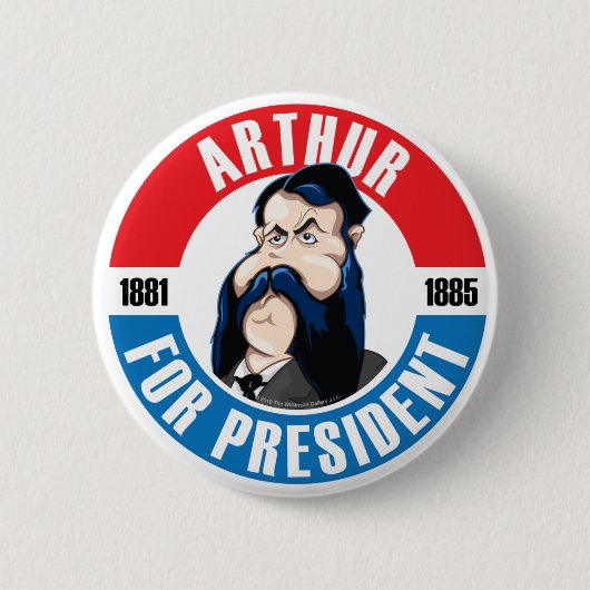 US Presidenten Campaign Button: #21 Arthur Ronde Button 5,7 Cm (Voorkant)