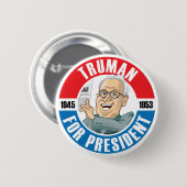 US Presidenten Campaign Button: #33 Harry Truman Ronde Button 5,7 Cm (Voorkant /achterkant)