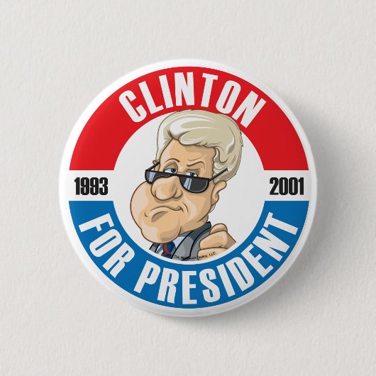 US Presidenten Campaign Button: #42 Bill Clinton Ronde Button 5,7 Cm (Voorkant)