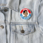 US Presidenten Campaign Button: #44 Obama Ronde Button 5,7 Cm (In situ)