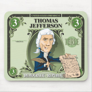 US Presidenten Mousepad: #3 Thomas Jefferson Muismat
