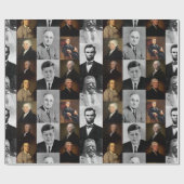 US Presidenten plus Hamilton en Franklin History Cadeaupapier (Vlak)