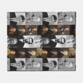 US Presidenten plus Hamilton en Franklin History Fleece Deken (Voorkant (Horizontaal))