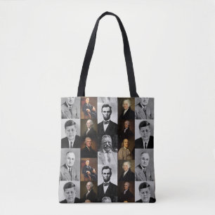 US Presidenten plus Hamilton en Franklin History Tote Bag
