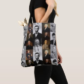 US Presidenten plus Hamilton en Franklin History Tote Bag (Dichtbij)