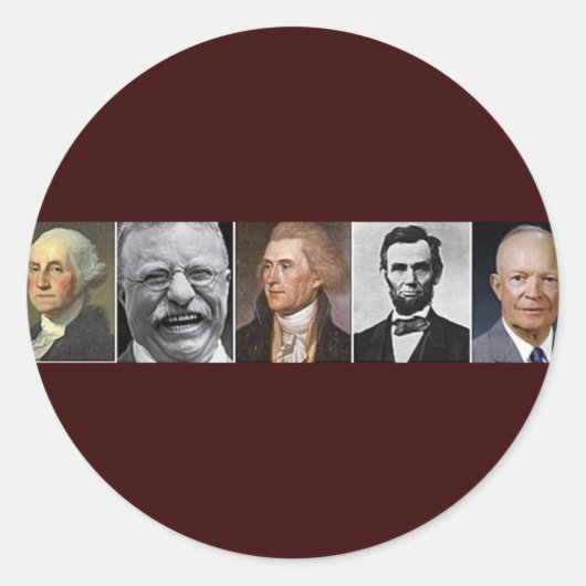 US-Presidenten Ronde Sticker (Voorkant)