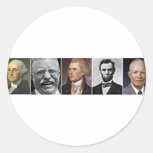 US-Presidenten Ronde Sticker (Voorkant)