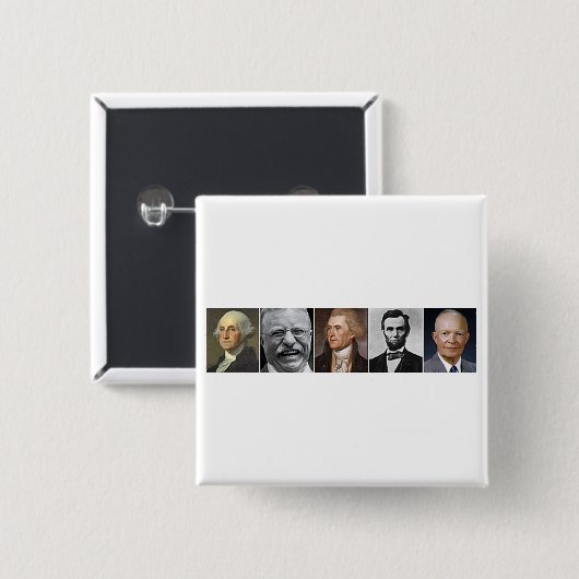 US-Presidenten Vierkante Button 5,1 Cm (Voorkant /achterkant)