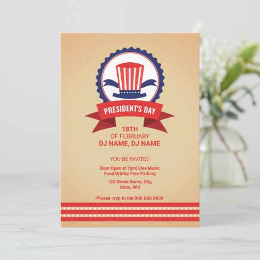 Us Presidents Day Flyer Sjabloon Kaart (Staand voorkant)