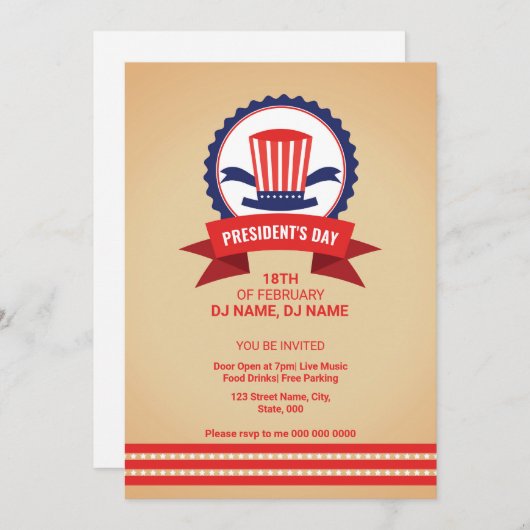 Us Presidents Day Flyer Sjabloon Kaart (Voorkant / Achterkant)