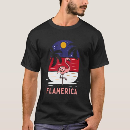 Us Pride Flamerica Flamingo T-shirt (Voorkant)