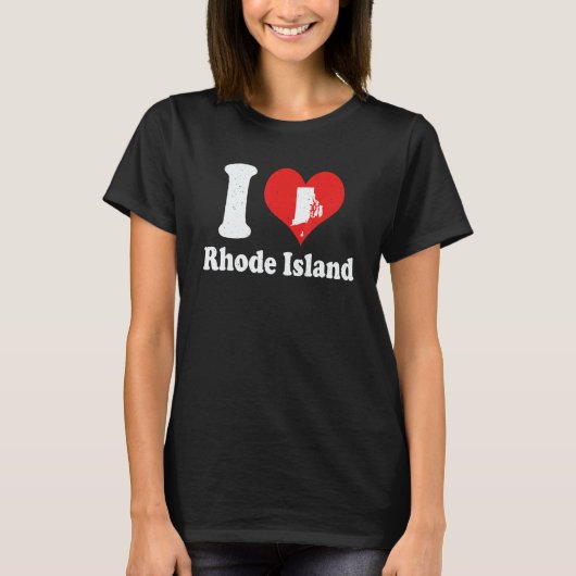 US Proud Citizen America Love State I Heart Rhode T-shirt (Voorkant)
