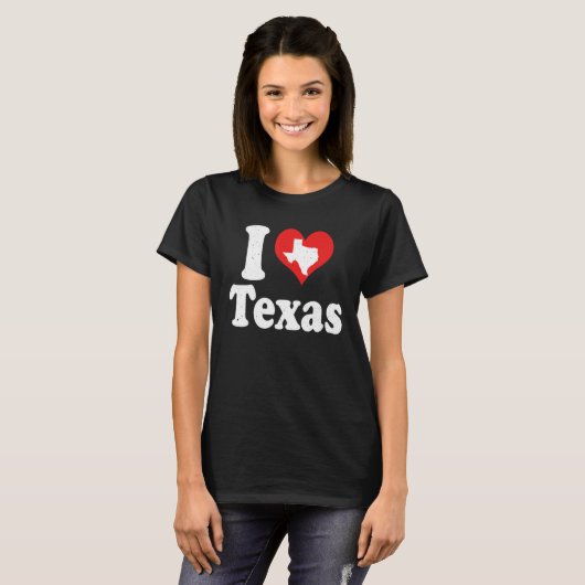 US Proud Citizen America Love State I Heart Texas T-shirt (Voorkant volledig)