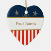 US Proud Parents Patriotic Heart Lijst Keramisch Ornament (Rechts)