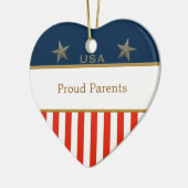 US Proud Parents Patriotic Heart Lijst Keramisch Ornament (Links)