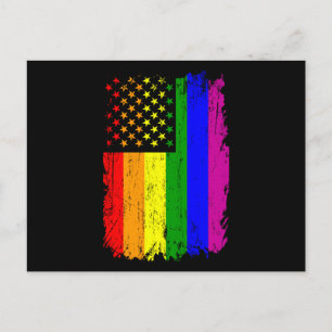 US RAINBOW FLAG LGBT Pride Month LGBTQ Rainbow Briefkaart