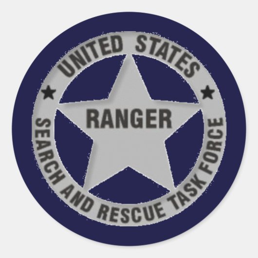 US Ranger Search & Rescue Task Force Ronde Sticker (Voorkant)