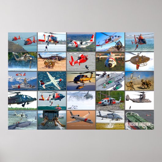US RESCUE AVIATION "MONTAGE" POSTER (Voorkant)
