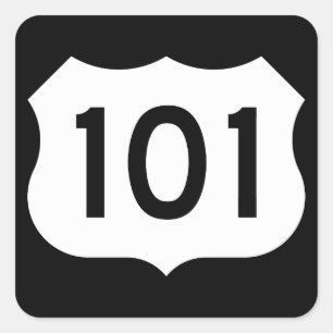 US Route 101 Sign Vierkante Sticker
