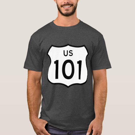 US Route 101 Sticker T-shirt (Voorkant)