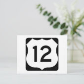 US Route 12 Sign Briefkaart (Staand voorkant)