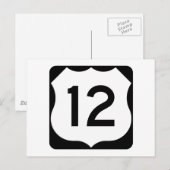 US Route 12 Sign Briefkaart (Voorkant / Achterkant)