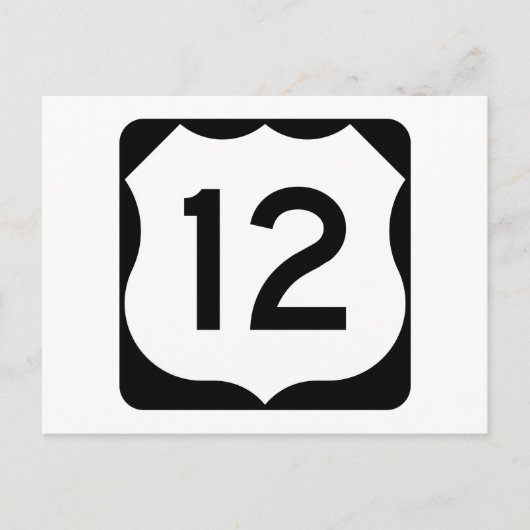 US Route 12 Sign Briefkaart (Voorkant)