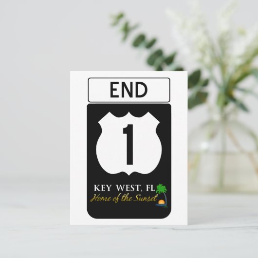 US Route 1 Road Sign Briefkaart (Staand voorkant)