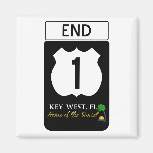 US Route 1 Road Sign Magneet (Voorkant)