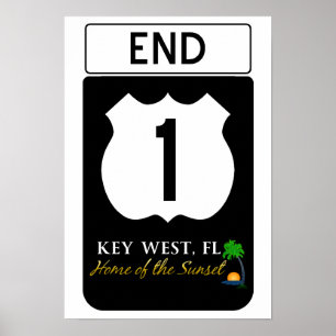 US Route 1 Road Sign Poster