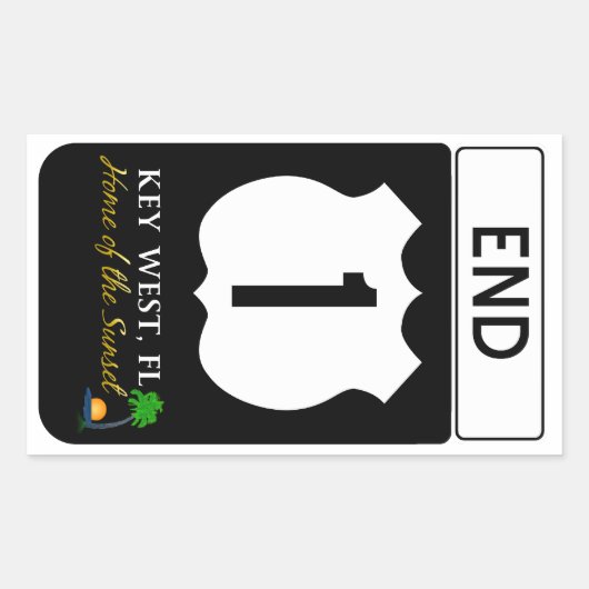 US Route 1 Road Sign Rechthoekige Sticker (Voorkant)