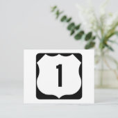 US Route 1 Sign Briefkaart (Staand voorkant)