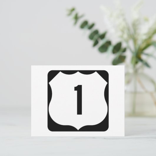 US Route 1 Sign Briefkaart (Staand voorkant)