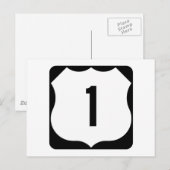 US Route 1 Sign Briefkaart (Voorkant / Achterkant)