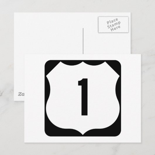 US Route 1 Sign Briefkaart (Voorkant / Achterkant)