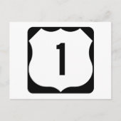 US Route 1 Sign Briefkaart (Voorkant)