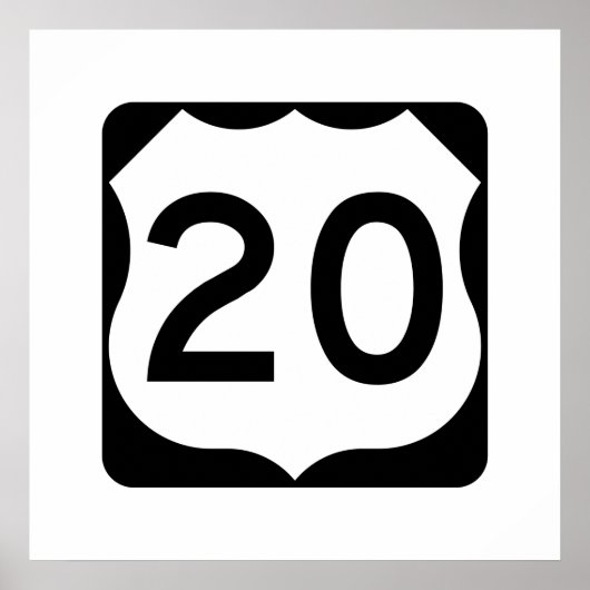 US Route 20 Sign Poster (Voorkant)