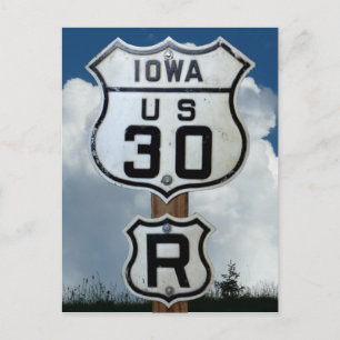 US Route 30, Iowa, Rare "R"-teken, Lincoln Highway Briefkaart