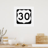 US Route 30 Sign Poster (Keuken)