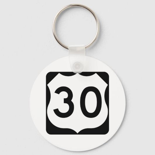 US Route 30 Sign Sleutelhanger (Voorkant)