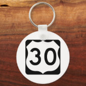 US Route 30 Sign Sleutelhanger (Voorkant)
