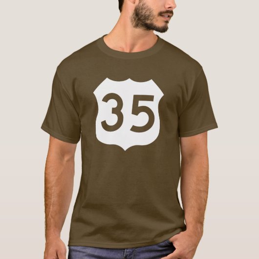 US Route 35 Sign T-shirt (Voorkant)